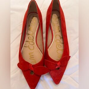 Sam Edelman red suede flats. Size 7.5